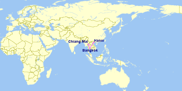 Thời gian bay từ Thái Lan về Việt Nam mất bao lâu