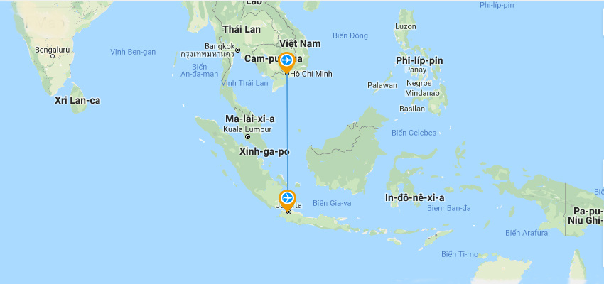 Indonesia cách Việt Nam bao xa