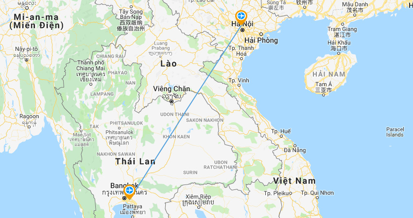 Bay từ Hà Nội sang Thái Lan mất bao lâu