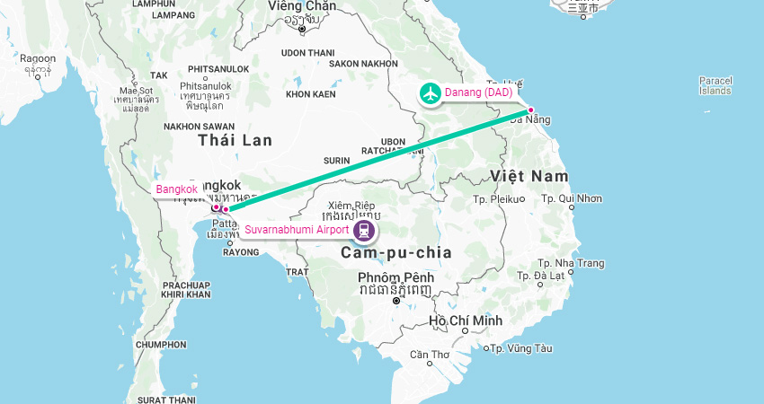 Bay từ Đà Nẵng đi Thái Lan mất bao lâu